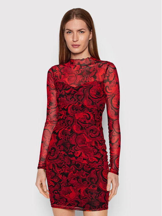 Guess Abito da cocktail W2RK24 KA4L1 Rosso Slim Fit • Modivo.it