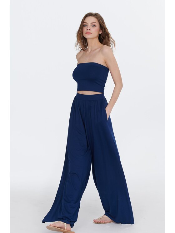 NAOKO NAOKO Top Infinity Ocean Eyes Tmavomodrá Regular Fit
