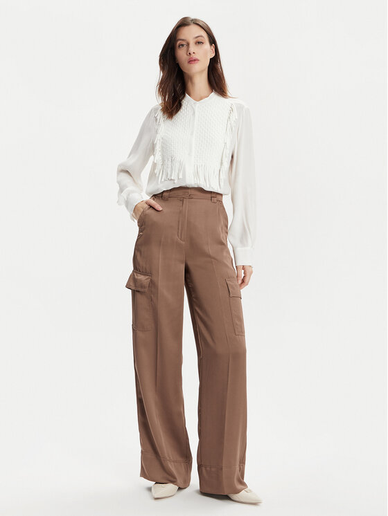 Marella Marella Koszula Sigma 2413111032 Écru Regular Fit
