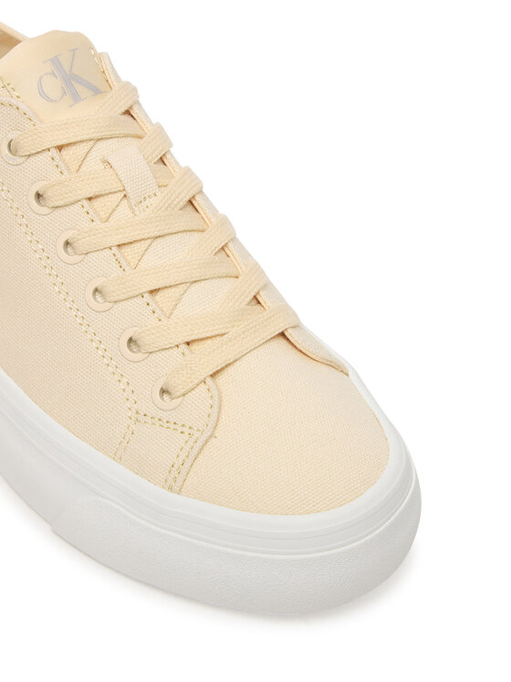Calvin Klein Calvin Klein Sneakersy Vulc Flatform Low Canvas Mg YW0YW01763 Écru