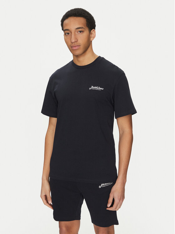 Jack&Jones Jack&Jones Komplektas: marškinėliai ir sportiniai šortai Beau 12277466 Tamsiai mėlyna Relaxed Fit