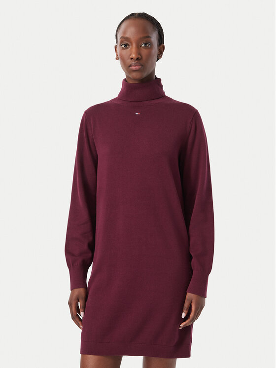 Tommy Jeans Tommy Jeans Sukienka dzianinowa Ess DW0DW23460 Fioletowy Regular Fit
