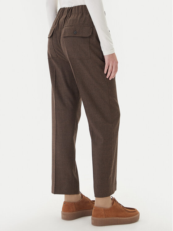 Weekend Max Mara Weekend Max Mara Kalhoty z materiálu Hataley 2525136022 Hnědá Regular Fit