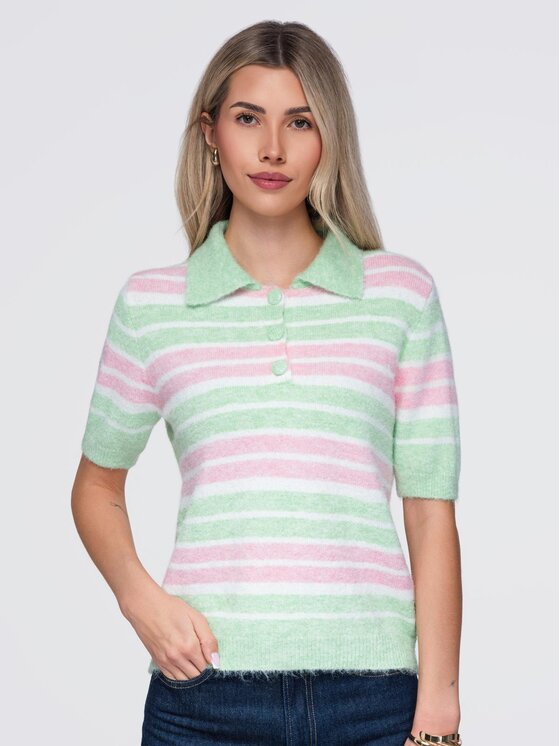 Ombre Ombre Svetr OW-SW-E0031 Zelená Relaxed Fit