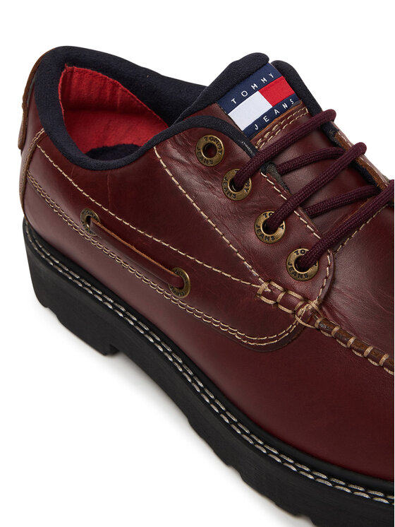 Tommy Jeans Tommy Jeans Półbuty Archive '01 Boat Shoe Leather EM0EM01651 Brązowy