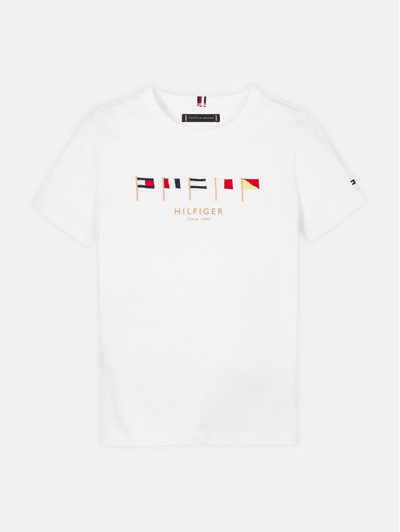 Tommy Hilfiger Tommy Hilfiger Marškinėliai Multiflag KB0KB09532 S Balta Regular Fit