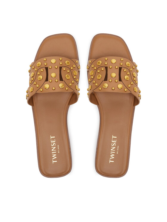 TWINSET TWINSET Šľapky 251TGT072 Hnedá