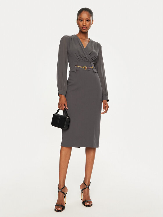Rinascimento Rinascimento Коктейлна рокля CFC0120006003 Сив Regular Fit