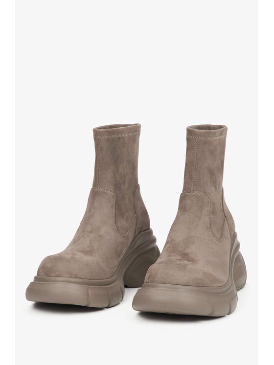 Estro Estro Μποτάκια με λάστιχο ER00116166 Μπεζ