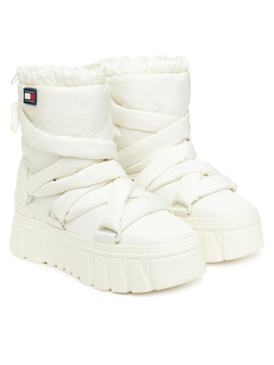 Tommy Jeans Tommy Jeans Μπότες Χιονιού Tjw Chunky Snow Boot Nylon EN0EN02842 Λευκό