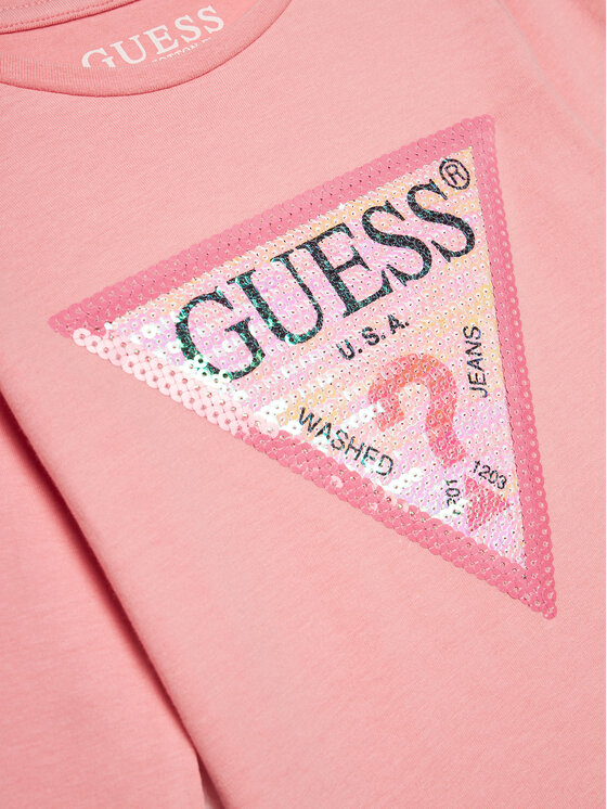 Guess Guess Μπλουζάκι K4RI30 K6YW1 Ροζ Regular Fit