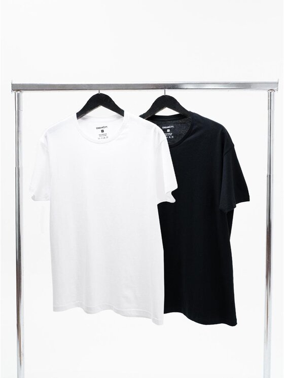 Urban City Urban City Komplet 2 t-shirtów Zestaw 2 Koszulek Czarna / Biała Urban City No Logo Basic M Czarny Regular Fit