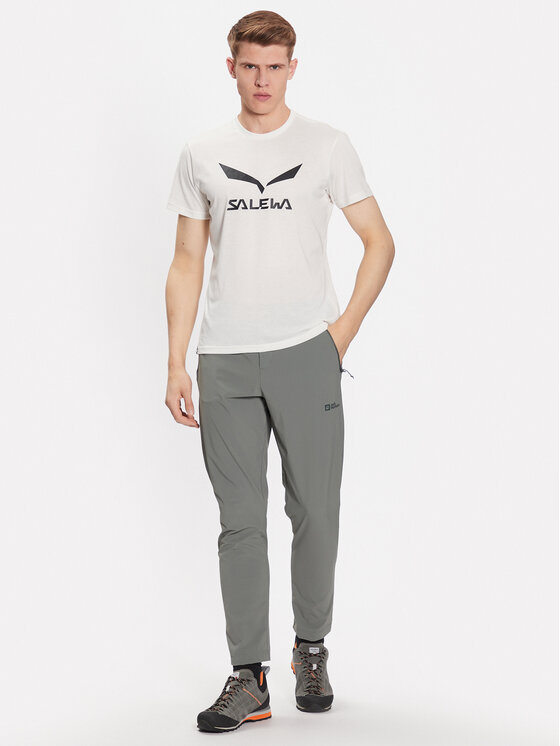 Salewa Salewa T-Shirt Solidlogo Dry 27018 Biały Regular Fit