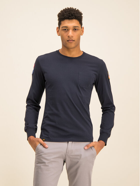Alpha Industries Alpha Industries Longsleeve Nasa 176532 Σκούρο μπλε Regular Fit