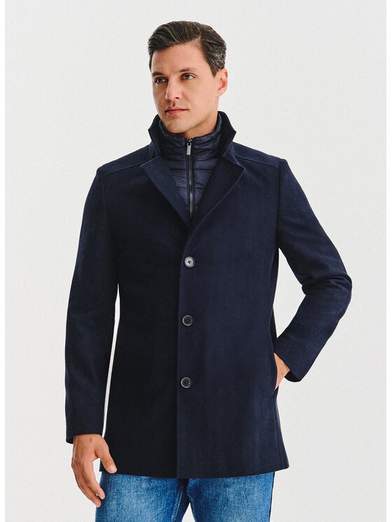 Pako Lorente Pako Lorente Płaszcz zimowy P25WF-7X-010 Granatowy Classic Fit