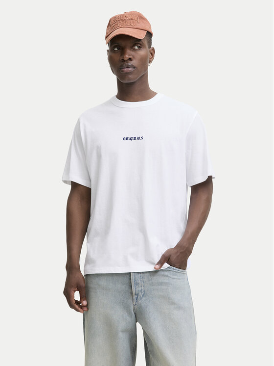 Jack & Jones Tricou Meadows Minimal 12283630 Alb Loose Fit