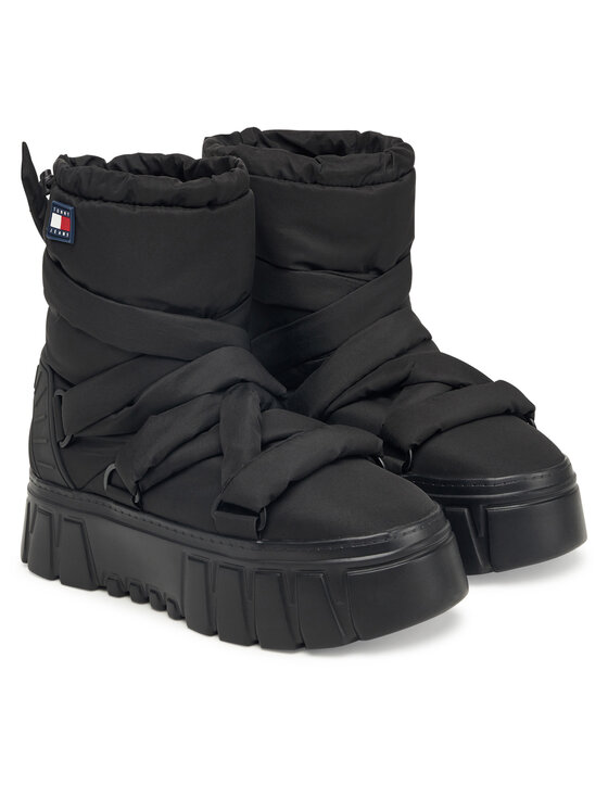 Tommy Jeans Tommy Jeans Μπότες Χιονιού Tjw Chunky Snow Boot Nylon EN0EN02842 Μαύρο