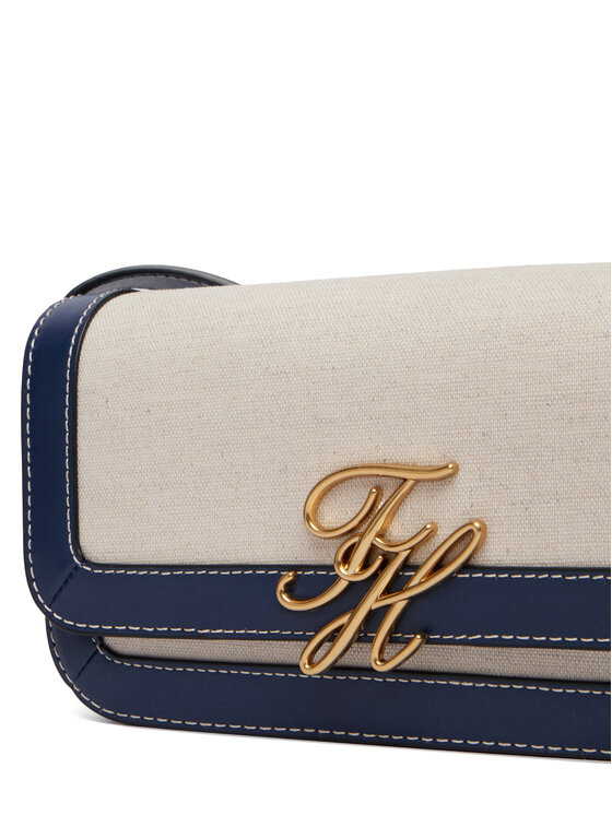 Tommy Hilfiger Tommy Hilfiger Borsetta Th Script Flap Crossover Canvas AW0AW18737 Crema