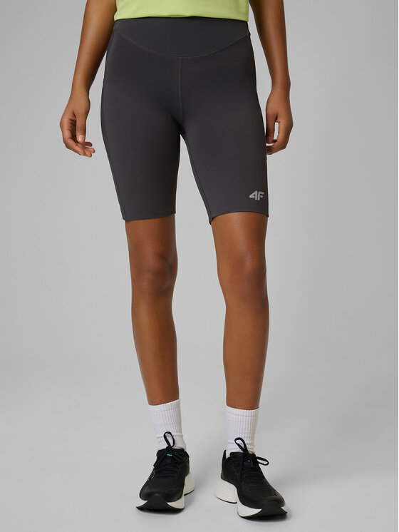 4F 4F Legginsy RUNNING Szary ciemny Slim Fit