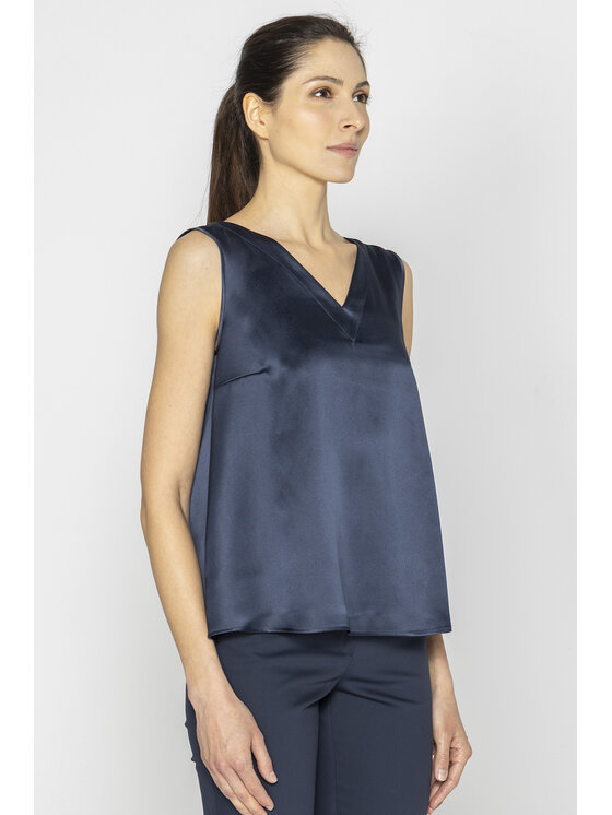 Deni Cler Milano Deni Cler Milano Top W-DC-0003-E2-L1-58-1 Granatowy Loose Fit