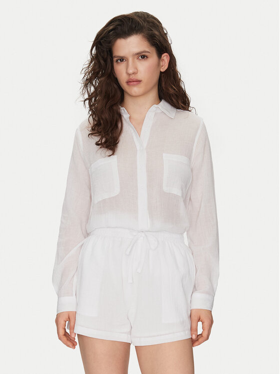 Seafolly Seafolly Camicia Breeze 55428-TO Bianco Regular Fit