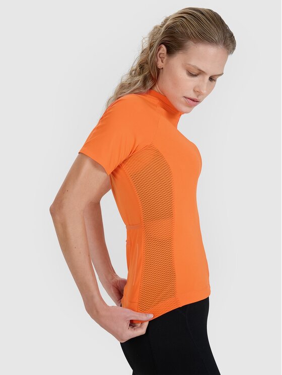 4F 4F Maglietta da ciclismo 4FWSS25TFTSF1291-70S Arancione Slim Fit