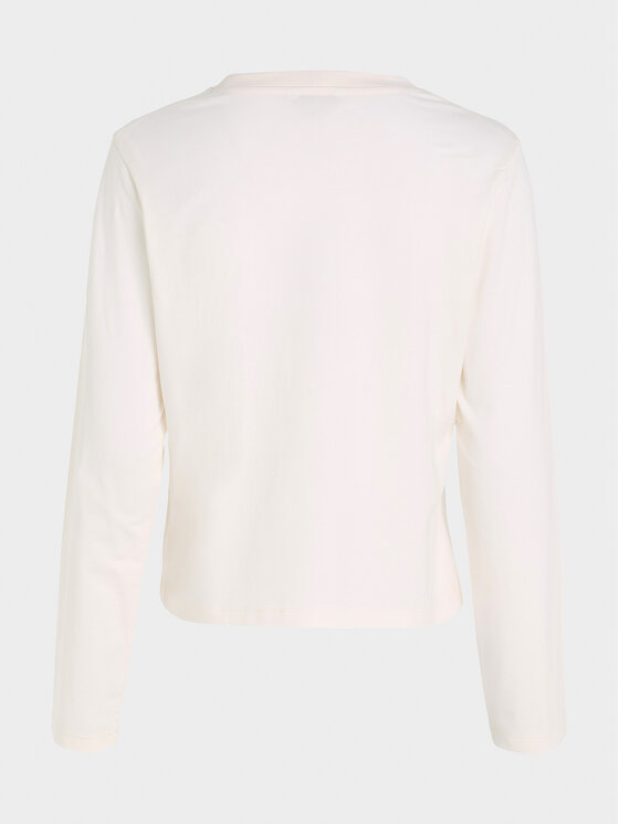 Tommy Hilfiger Tommy Hilfiger Blusa Mini Corp Logo WW0WW39784 Écru Relaxed Fit