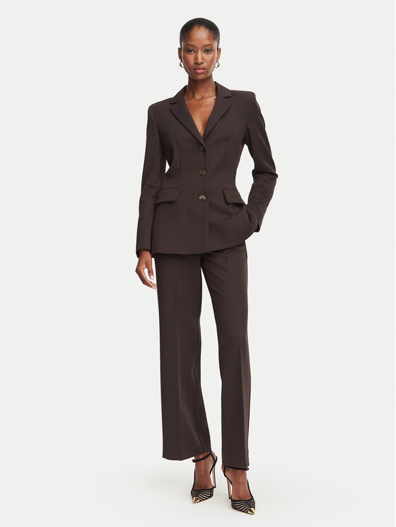 Marella Marella Riidest püksid Emme by Marella Ghinea 2625136081 Tumepruun Straight Fit