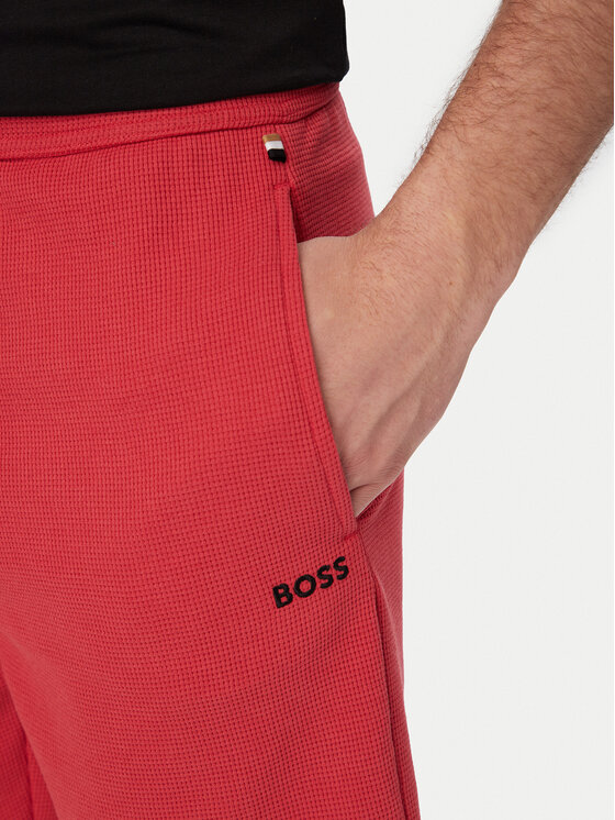 BOSS BOSS Szorty sportowe Waffle 50535884 Czerwony Regular Fit