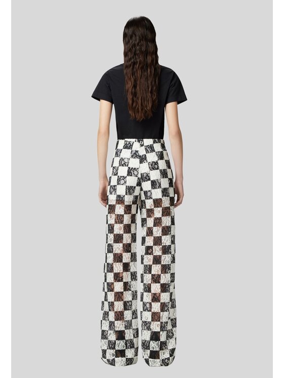 PINKO PINKO Spodnie damskie Percy pantalone pizzo Biały Flared Leg