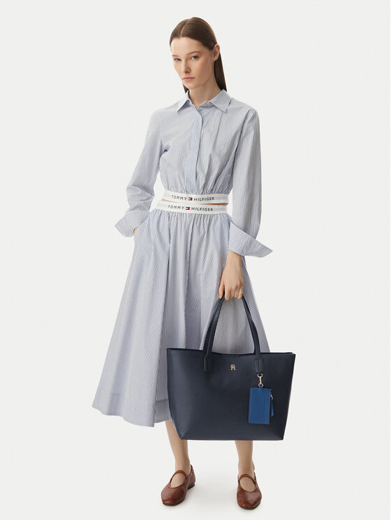 Tommy Hilfiger Tommy Hilfiger Borsetta Th Icon Tote AW0AW18724 Blu scuro
