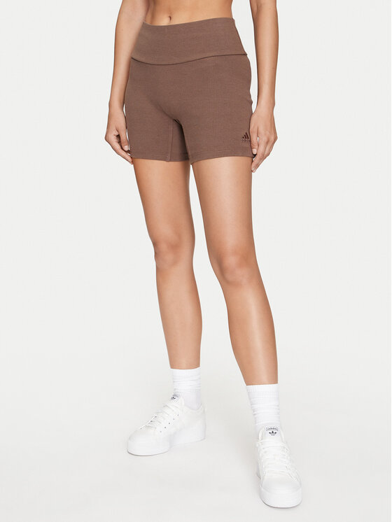adidas adidas Sportovní kraťasy Lounge IY6742 Hnědá Slim Fit