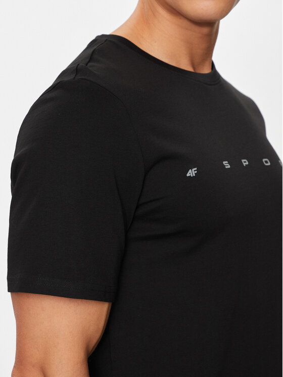 4F 4F T-särk 4FWSS24TTSHM1283 Must Regular Fit