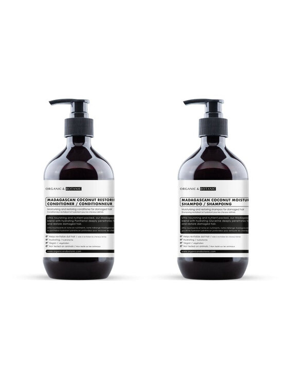 Organic & Botanic Organic & Botanic Szampon nawilżający z Madagaskarskim kokosem + odżywka Szampon do włosów