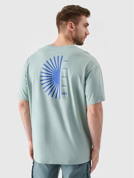 4F 4F T-Shirt 4FRSS24TTSHM2543-47S Zelená Oversize