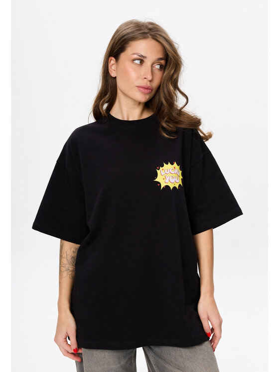 Mirons Mirons T-Shirt Print Biały Oversize