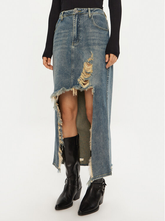 One Teaspoon Gonna di jeans 26580 Blu Regular Fit, taglia : 25