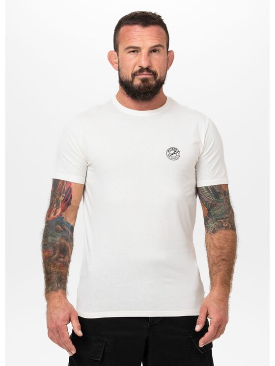 PITBULL PITBULL T-Shirt Koszulka męska Slim Fit SAN DIEGO CA SMALL LOGO M Biały Regular Fit