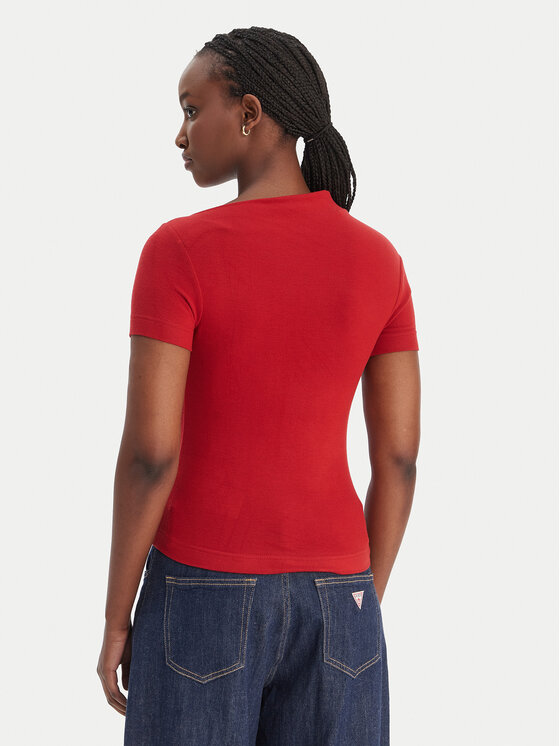 Guess Guess Μπλουζάκι W6RP16 KD012 Κόκκινο Regular Fit