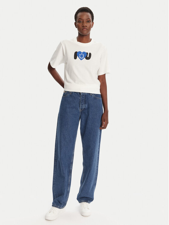 HUGO HUGO Tricou Vintage 50545053 Écru Loose Fit
