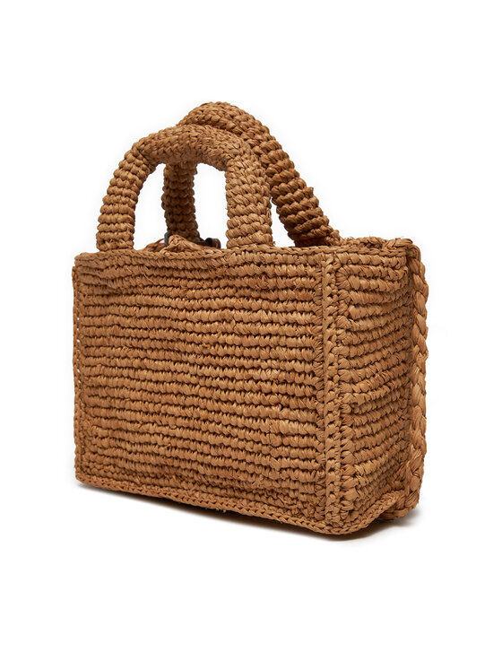 Manebi Manebi Geantă Handcrafted Raffia Sunset Bag Mini V 2.2 CO Bej