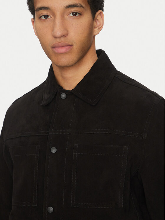 BOSS BOSS Geacă de piele Jomare 50537118 Negru Regular Fit