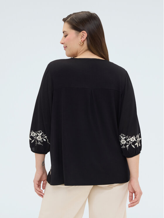 Fiorella Rubino Fiorella Rubino Bluzka G09OL009123N033 Czarny A-Line Fit