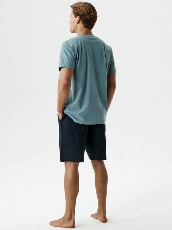 Atlantic Atlantic Piżama Palm Niebieski Regular Fit