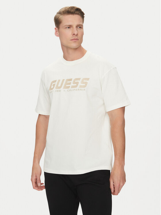 Guess Guess Tricou Z5RI10 I3Z14 Alb Regular Fit