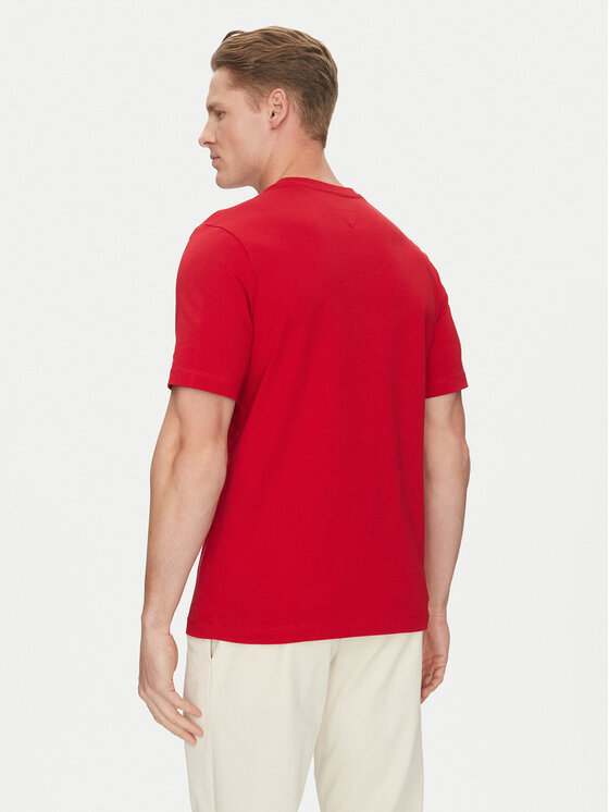 Tommy Hilfiger Tommy Hilfiger Póló Script Logo MW0MW33691 Piros Regular Fit