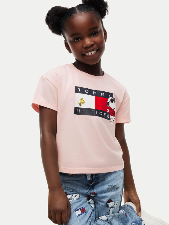 Tommy Hilfiger Tommy Hilfiger T-shirt Peanuts Flag  KG0KG09634 Rosa chiaro Regular Fit