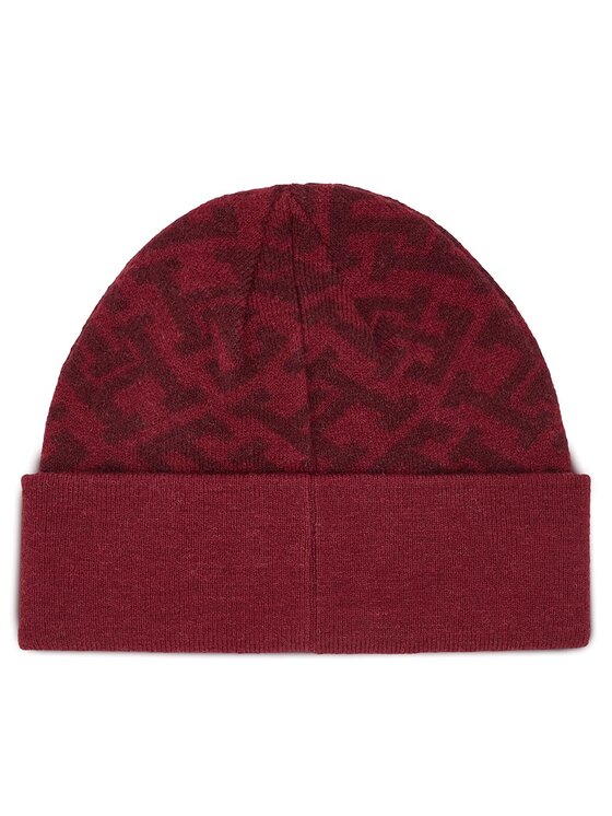 Tommy Hilfiger Tommy Hilfiger Kapa Monogram All Over Beanie AW0AW15327 Crvena