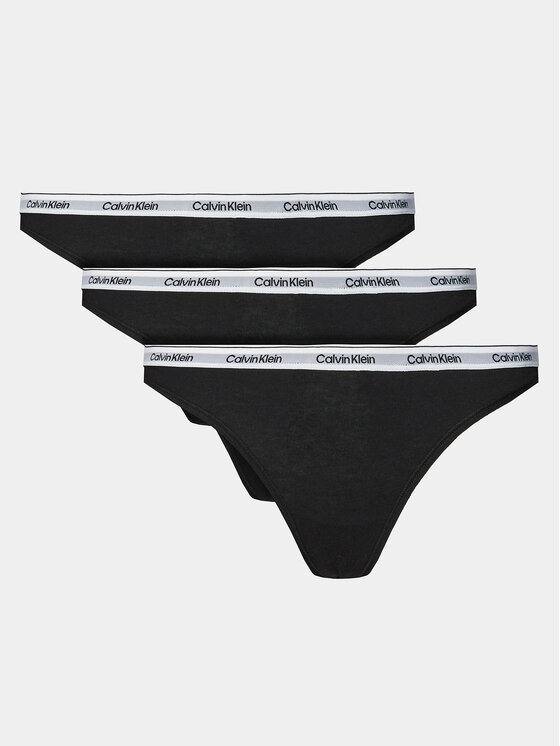 Calvin Klein Underwear 3 stringu pāru komplekts 000QD5209E Melns