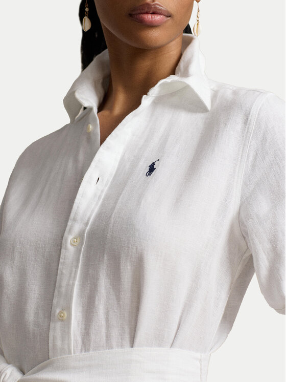 Polo Ralph Lauren Polo Ralph Lauren Srajčna obleka 211943992001 Bela Regular Fit